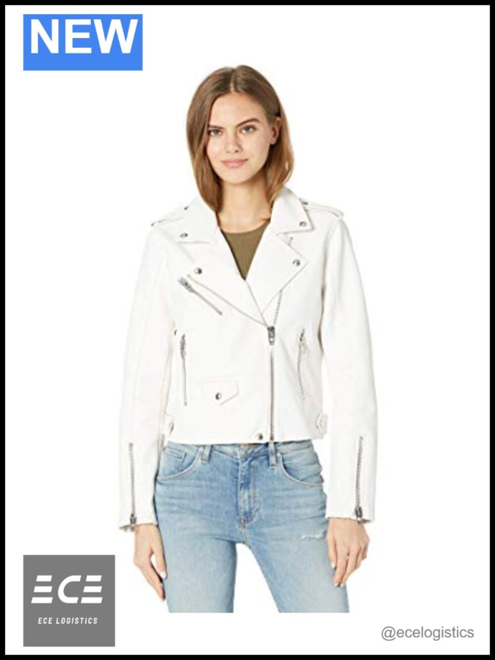Faux Leather Moto Jacket PU Aviator Notch Collar